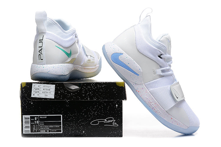 Nike PG 2 Basketball Shoes in White and Blue - product image from the listing.