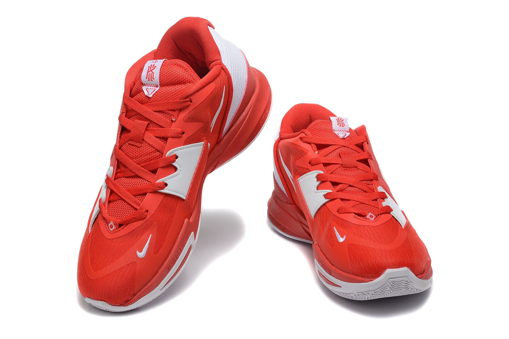 Nike Kyrie 5 Basketball Shoes, in Red and White - product image from the listing.
