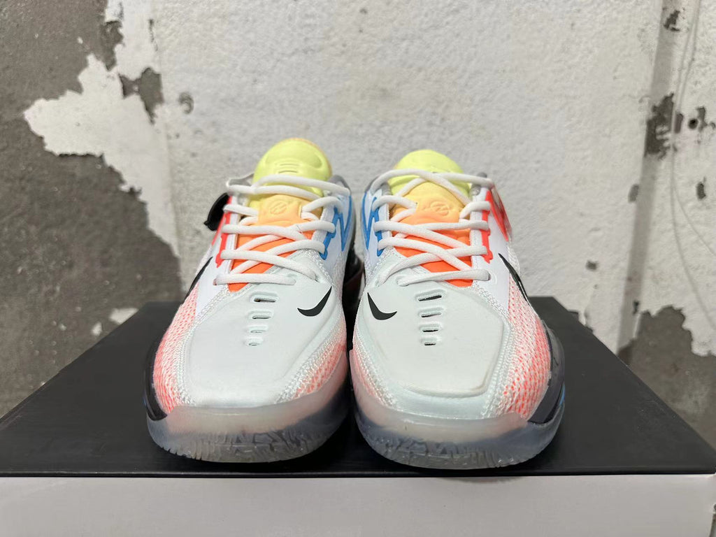 Nike Zoom GT Cut Basketball Shoes in White Blue - product image from the listing.
