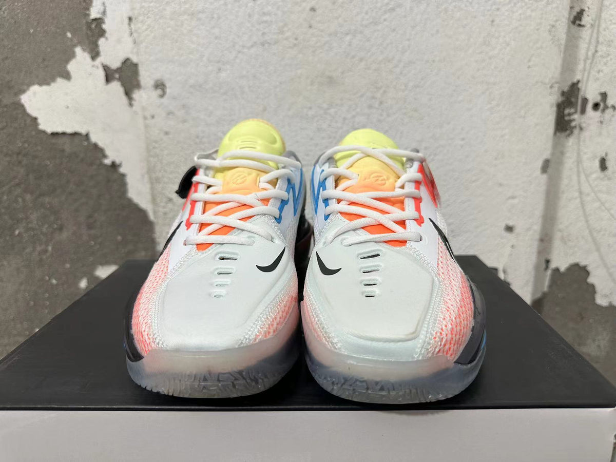 Nike Zoom GT Cut Basketball Shoes in White Blue - product image from the listing.