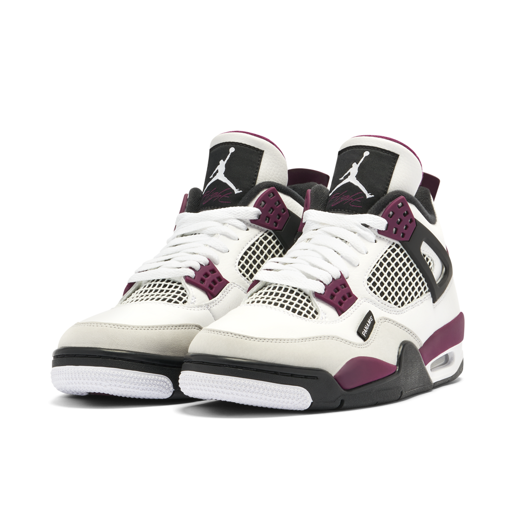 AIR JORDAN 4 X PSG in WHITE NEUTRAL GREY BORDEAUX - product image from the listing.