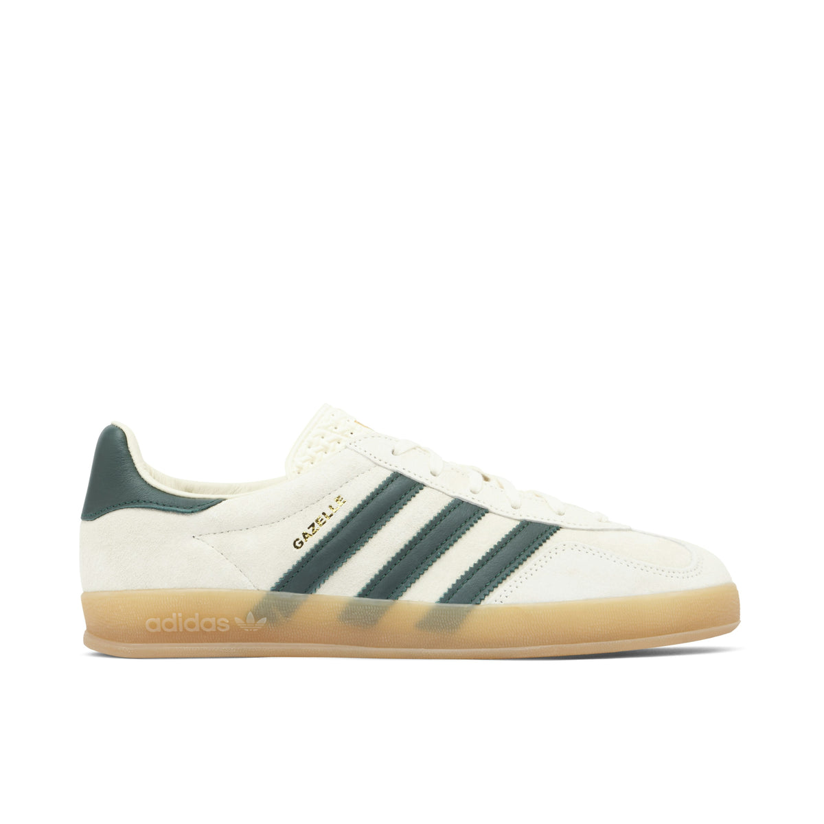 Adidas Gazelle Indoor in White Green Gum - product image from the listing.