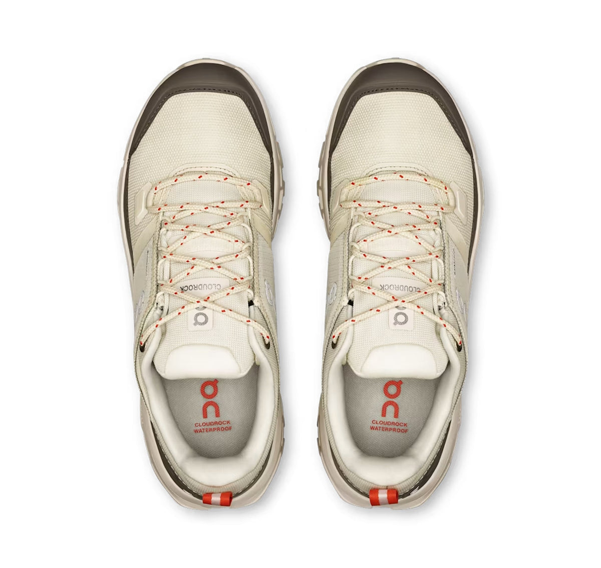 Women's On Cloudrock Low Waterproof Ivory Hiking Shoes - product image from the listing.