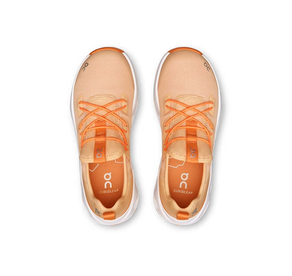 On Little Kids' Cloudleap Tangerine/Blonde Athletic Footwear - product image from the listing.