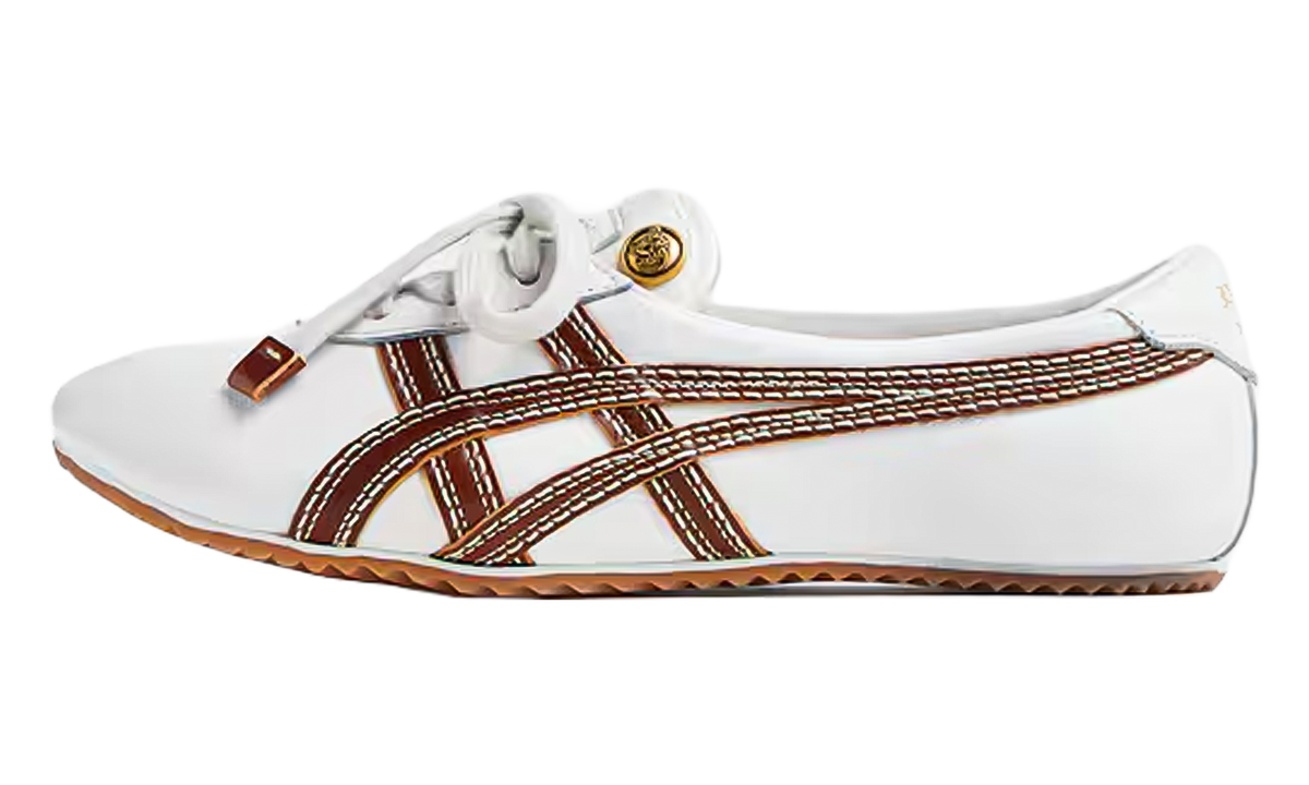Women's Onitsuka Tiger Tai Chi Sakura Nappa Versace Sneakers - Brown White - product image from the listing.