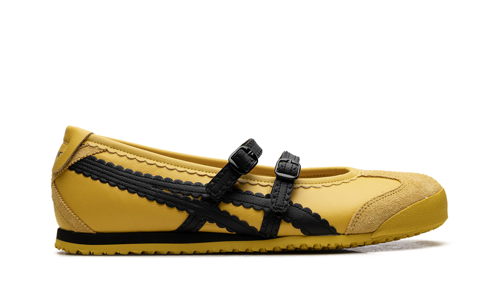 Women's Onitsuka Tiger Mexico 66 TGRS Ballet Flats - Yellow Black - product image from the listing.