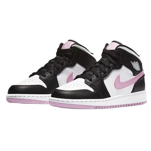 Jordan 1 Mid White Black Light Arctic Sneakers in Pink - product image from the listing.
