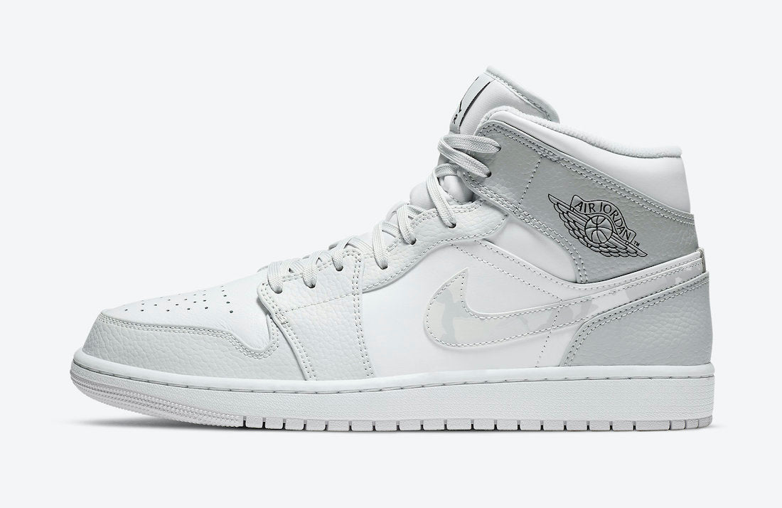 White Camo Sneakers - Jordan 1 Mid - product image from the listing.
