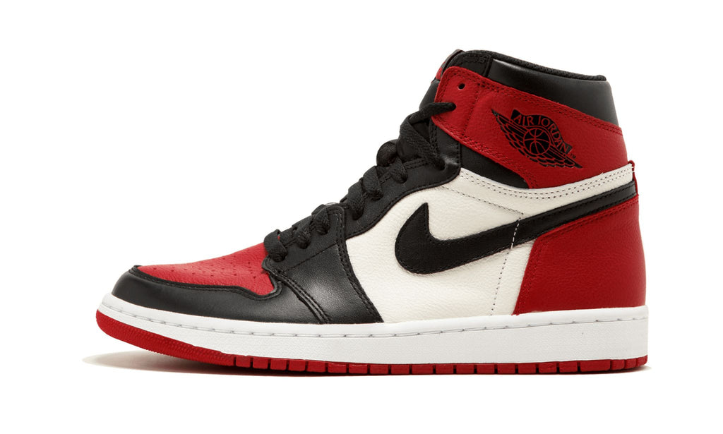 "Bred Toe" Jordan 1 Retro High Sneakers - product image from the listing.