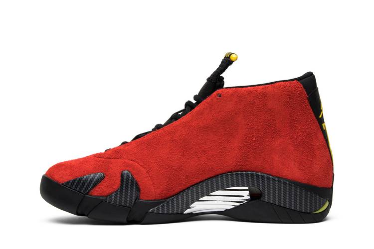 Jordan 14 Ferari Sneakers in Red - product image from the listing.