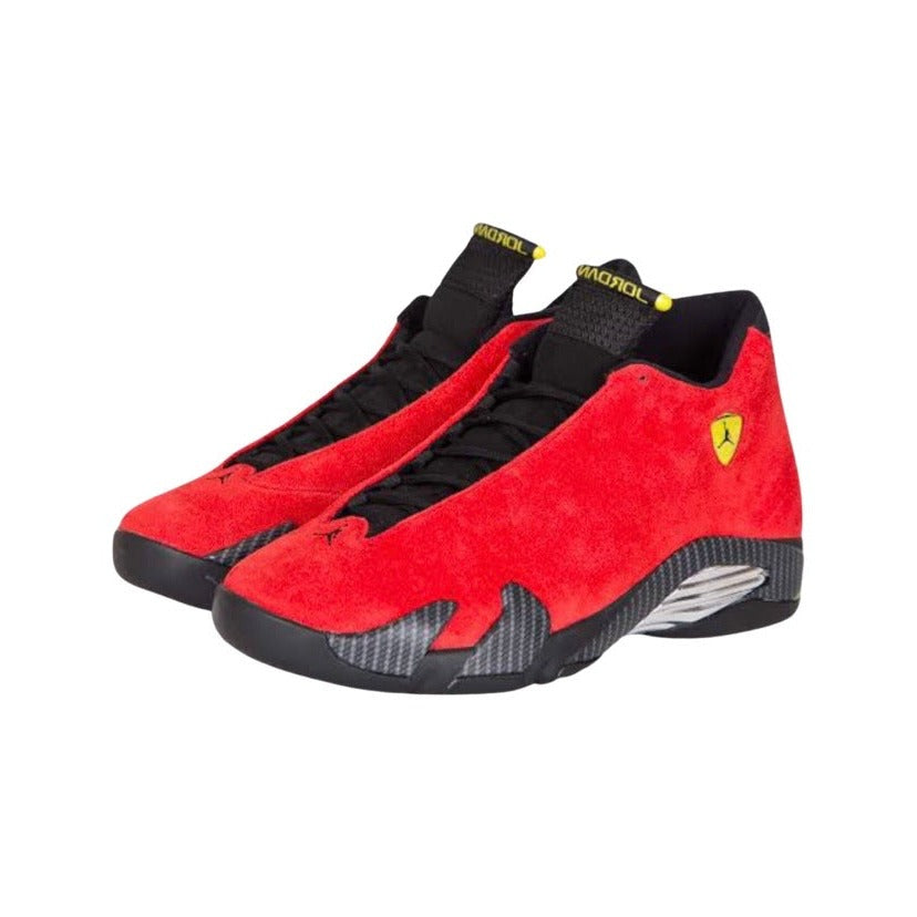 Jordan 14 Ferari Sneakers in Red - product image from the listing.