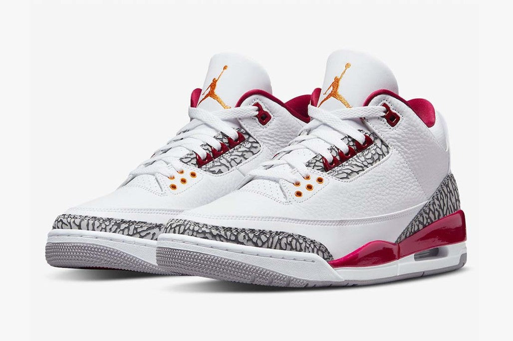 Jordan 3 Retro Cardinal Sneakers in Red - product image from the listing.