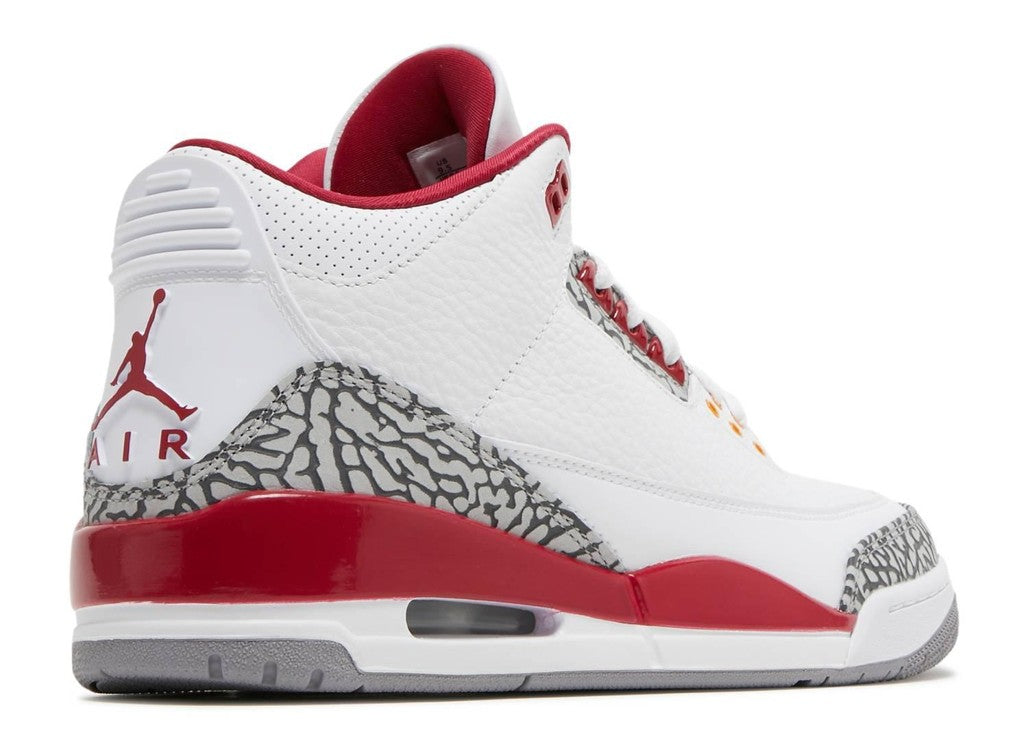 Jordan 3 Retro Cardinal Sneakers in Red - product image from the listing.