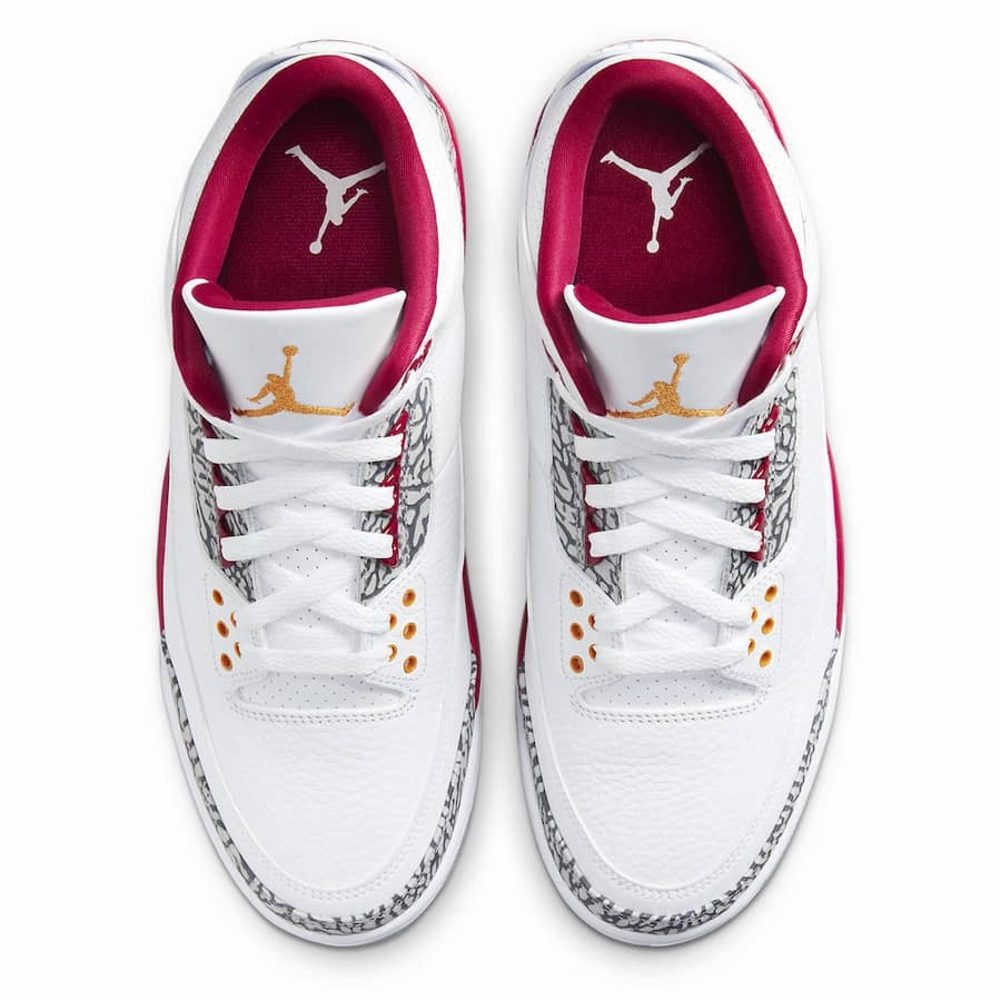 Jordan 3 Retro Cardinal Sneakers in Red - product image from the listing.