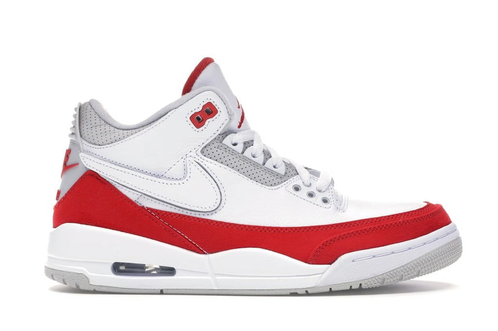 Jordan 3 Retro Tinker Sneakers in White University Red - product image from the listing.