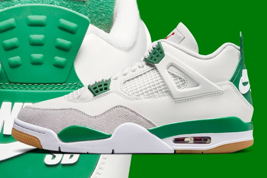 Jordan 4 Retro SB Pine Sneakers in Green - product image from the listing.