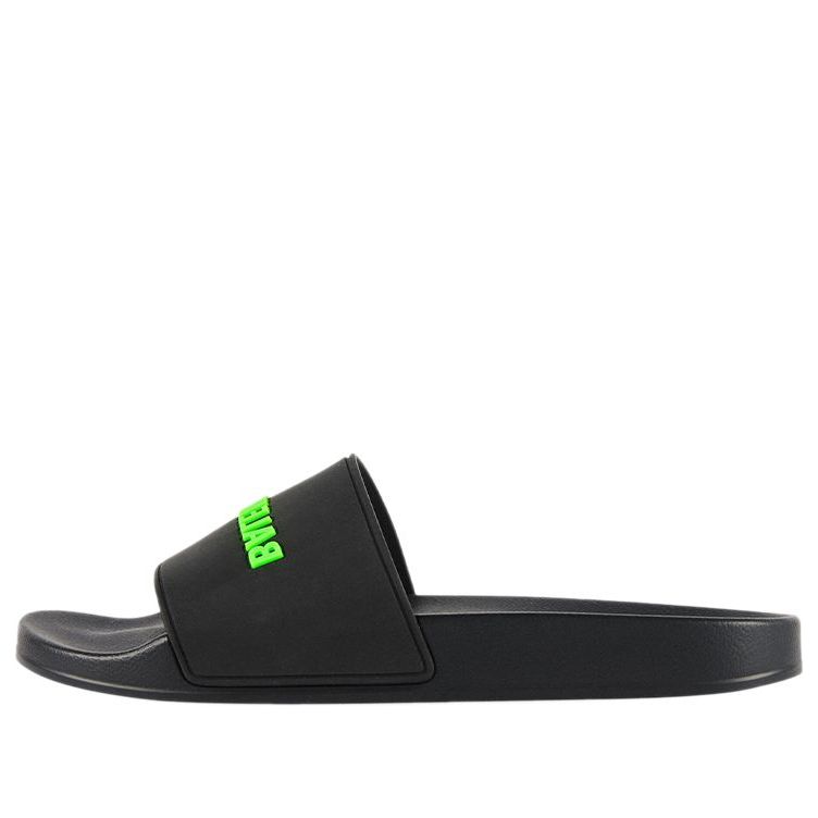 "Black Fluo Green" Balenciaga Rubber Slides 565826W1S811030 # - product image from the listing.