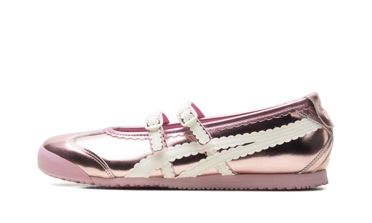 Women's Onitsuka Tiger Mexico 66 TGRS Metallic Pack Ballet Flats - Crystal Pink Cream - product image from the listing.