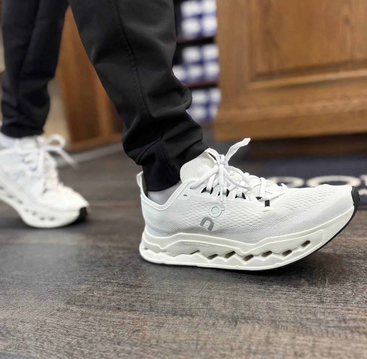 On Cloudsurfer Max Triple Running Shoes in White - product image from the listing.