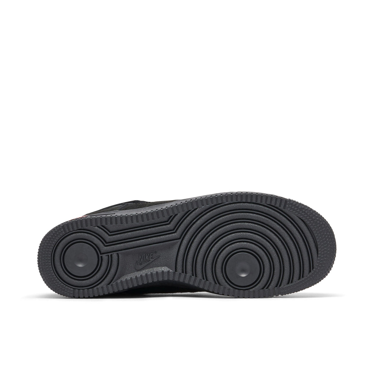 Nike Air Force 1 07 LV8 Reflective Swoosh Black Crimson Trainers - product image from the listing.