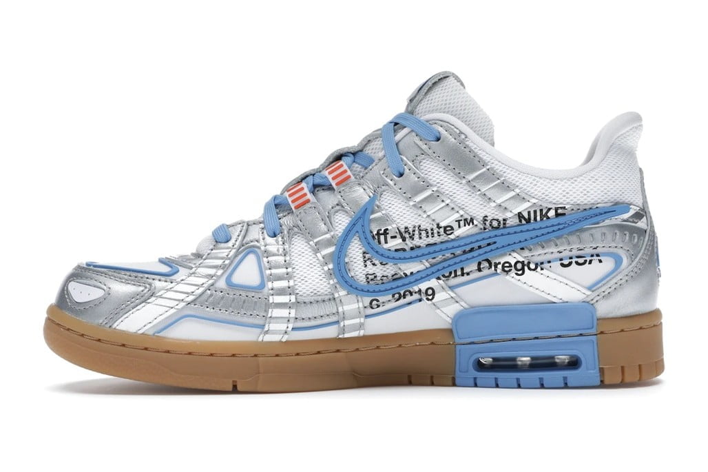 Nike Air Rubber Dunk Off-White UNC Trainers - product image from the listing.