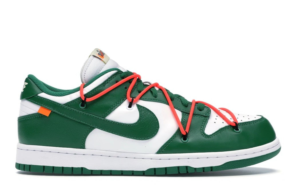 Nike Dunk Low Off-White Pine Sneakers in Green - product image from the listing.
