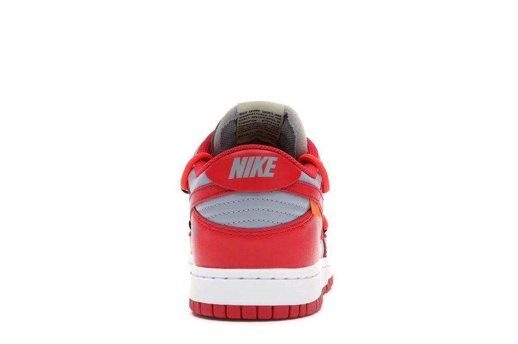 Nike Dunk Low Sneakers in Off-White University Red - product image from the listing.