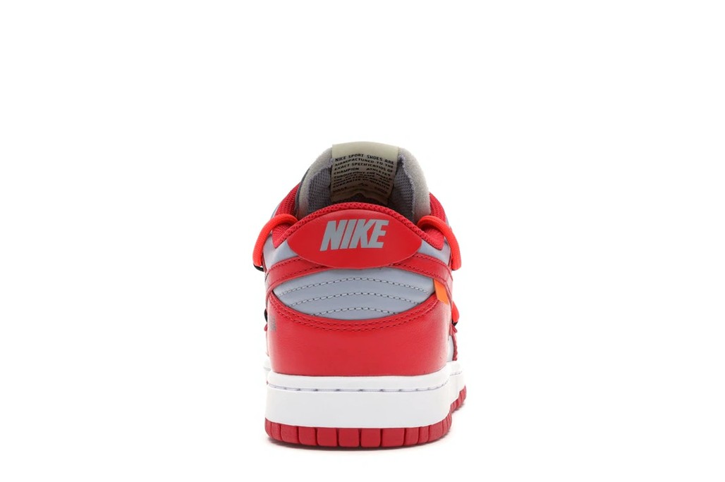 Nike Dunk Low Sneakers in Off-White University Red - product image from the listing.