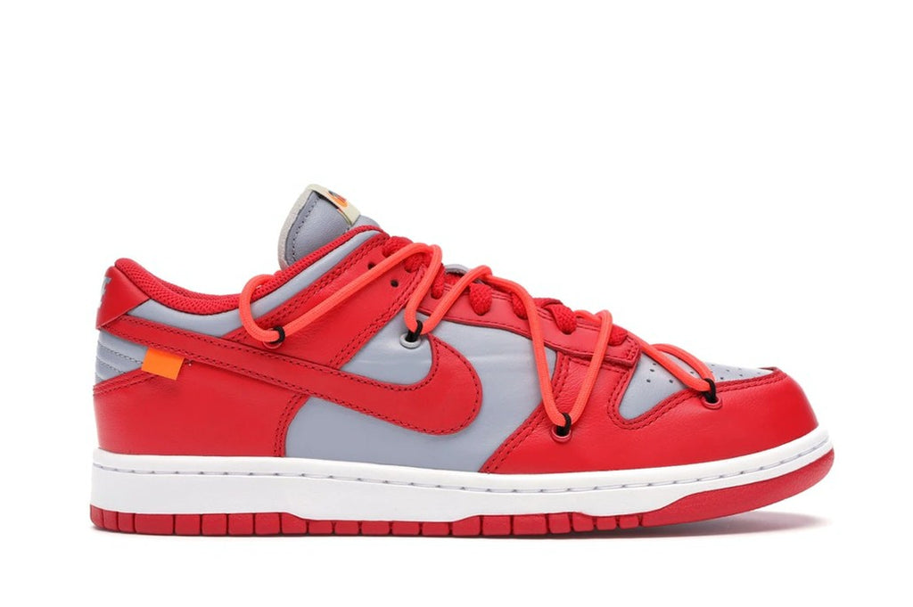 Nike Dunk Low Sneakers in Off-White University Red - product image from the listing.