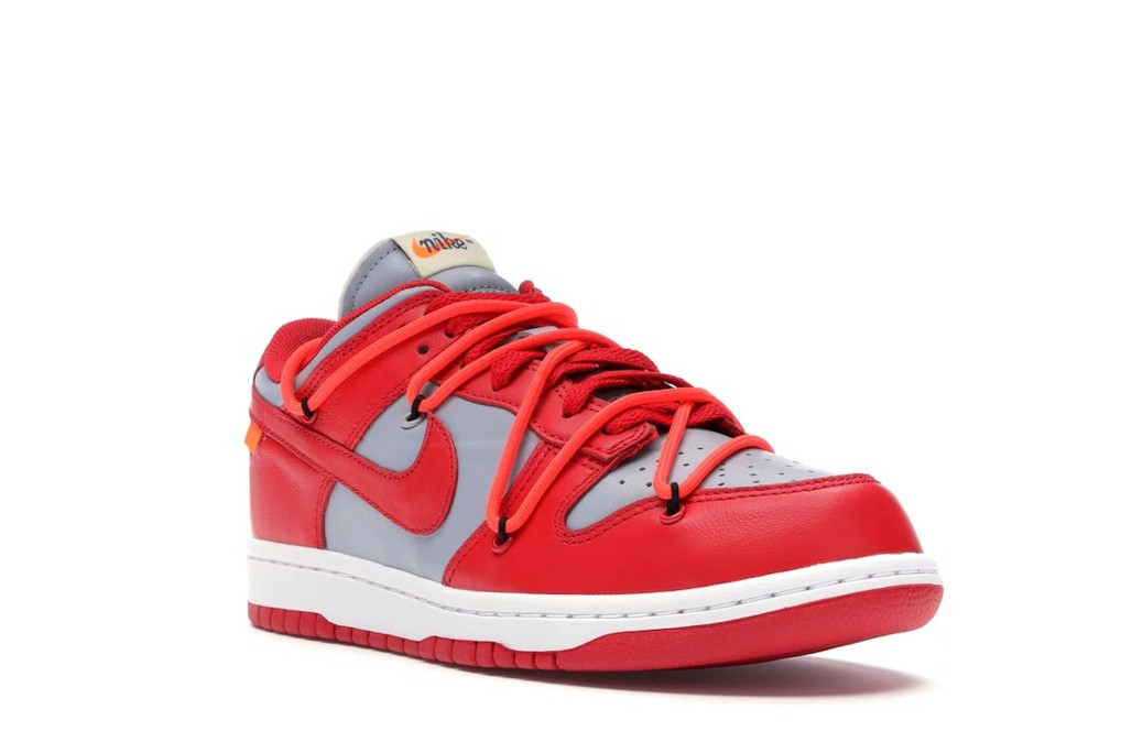 Nike Dunk Low Sneakers in Off-White University Red - product image from the listing.