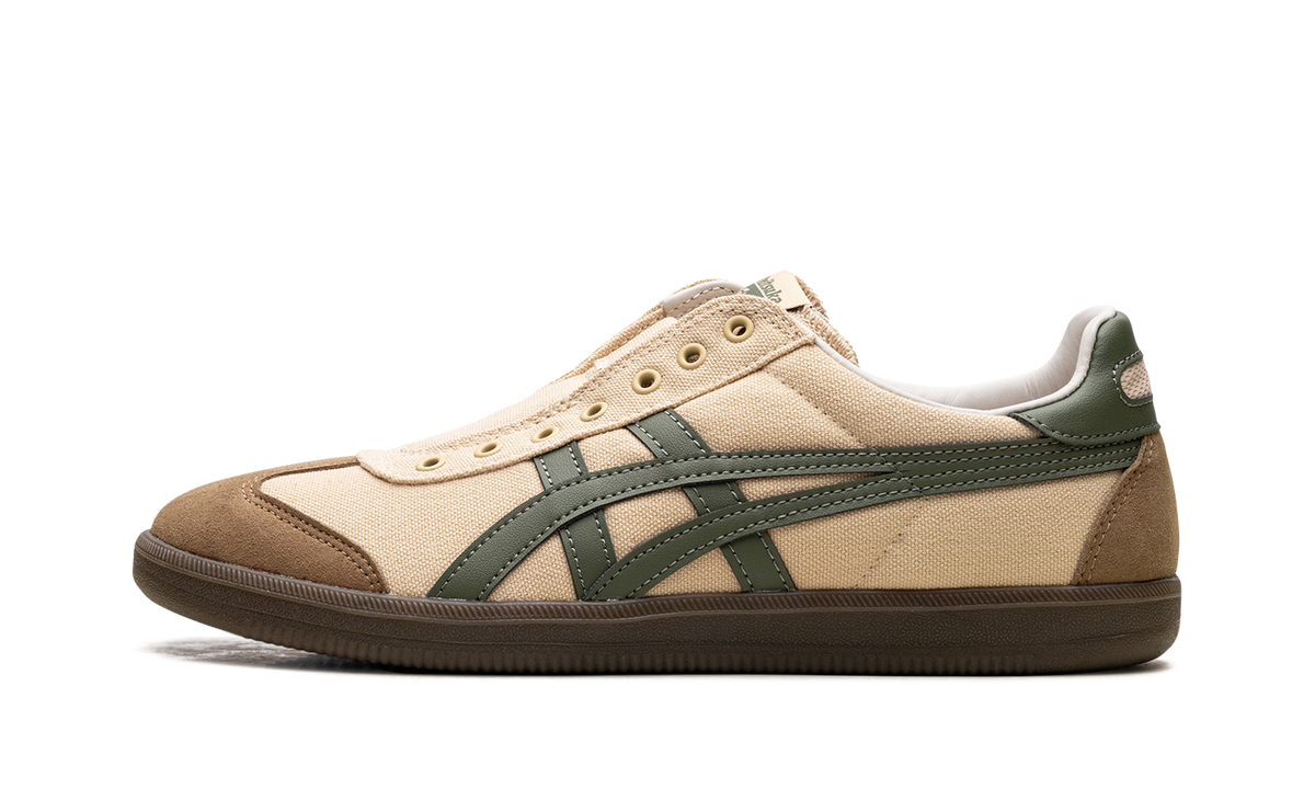 Onitsuka Tiger Tokuten Slip-On Sneakers in Beige Brown Green - product image from the listing.