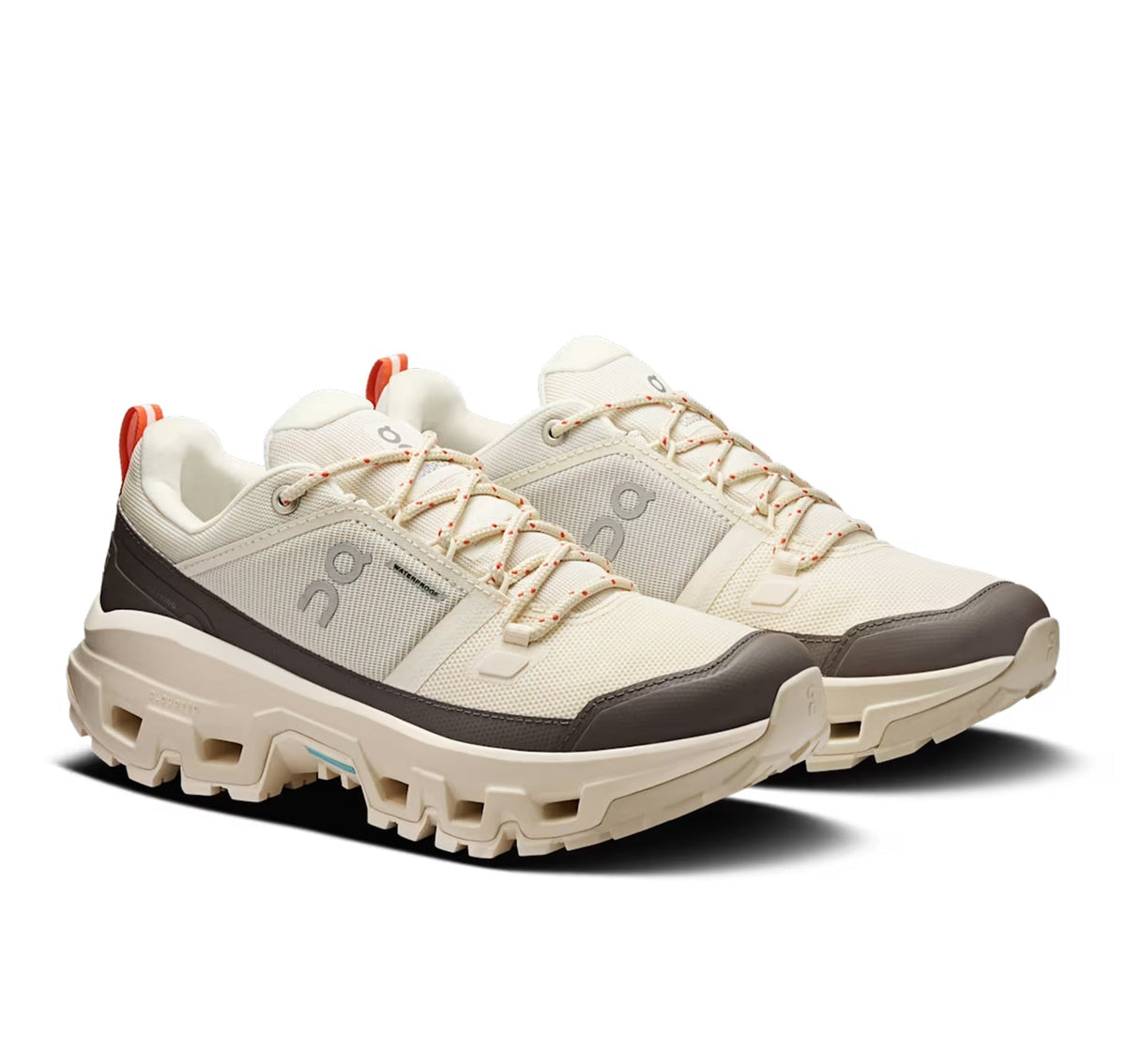 Women's On Cloudrock Low Waterproof Ivory Hiking Shoes - product image from the listing.