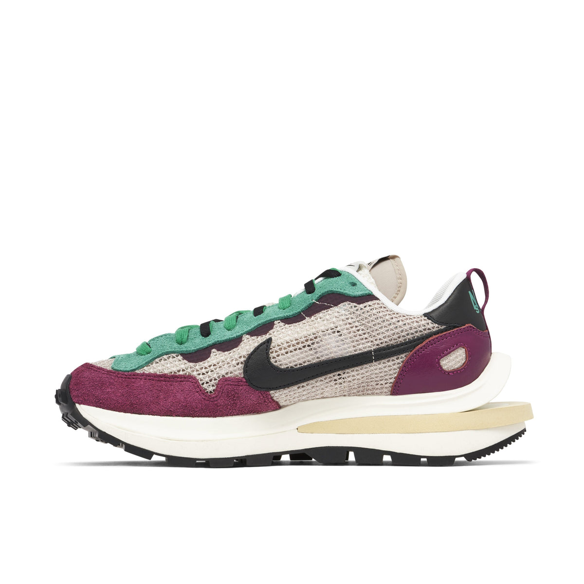 Sacai x Nike Vaporwaffle Sneakers in Red Green - product image from the listing.