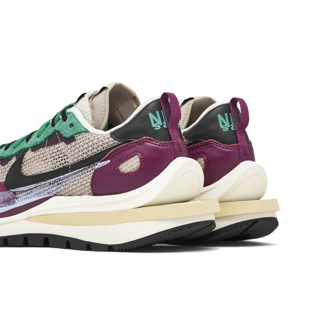 Sacai x Nike Vaporwaffle Sneakers in Red Green - product image from the listing.