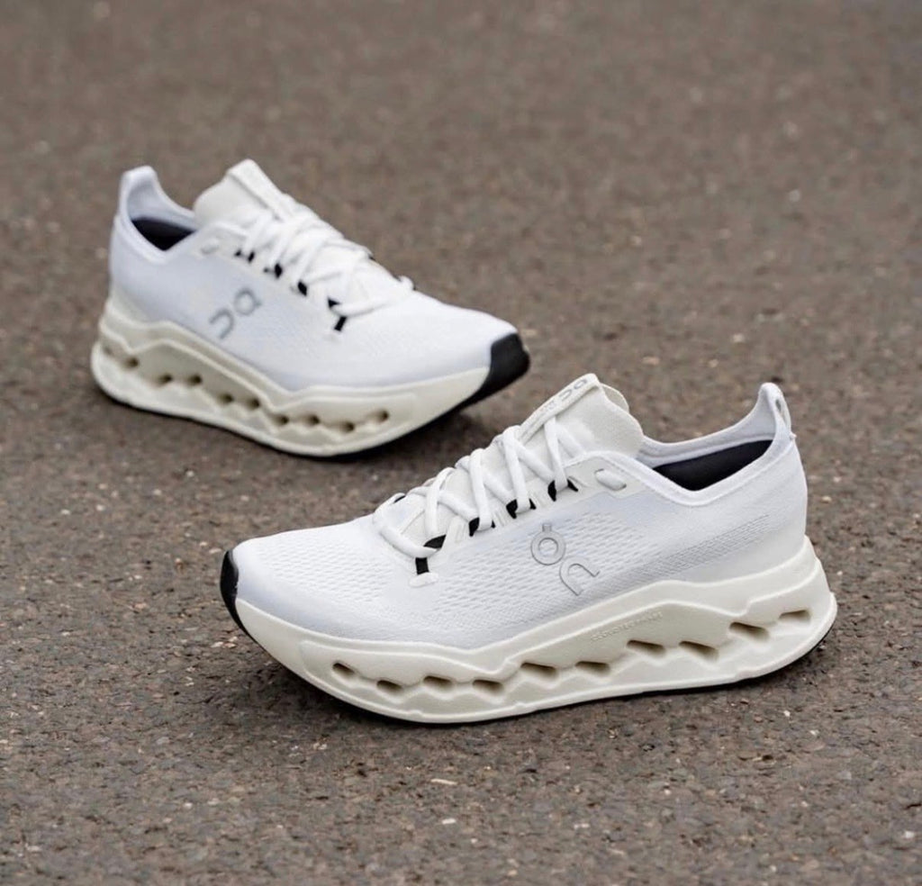 On Cloudsurfer Max Triple Running Shoes in White - product image from the listing.