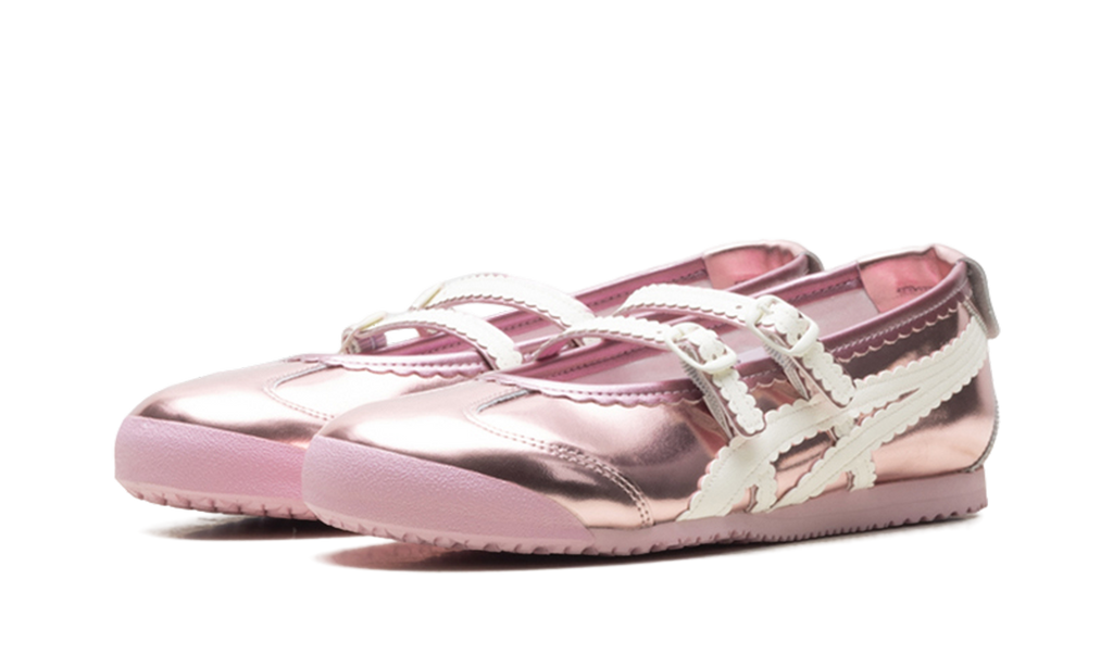 Women's Onitsuka Tiger Mexico 66 TGRS Metallic Pack Ballet Flats - Crystal Pink Cream - product image from the listing.