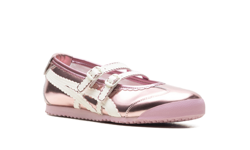 Women's Onitsuka Tiger Mexico 66 TGRS Metallic Pack Ballet Flats - Crystal Pink Cream - product image from the listing.