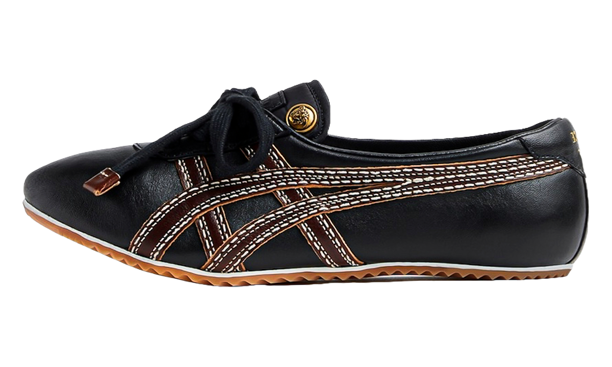 Women's Onitsuka Tiger Tai Chi Sakura Nappa Versace Sneakers - Black Brown - product image from the listing.