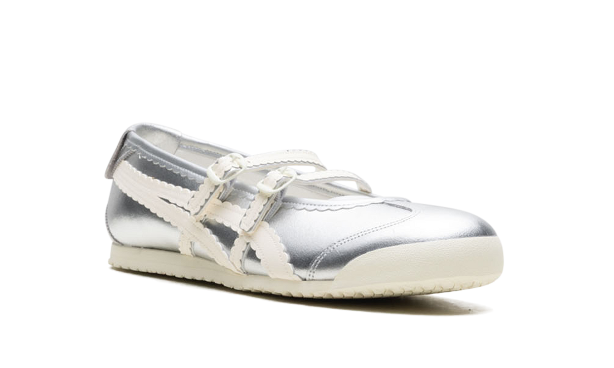 Women's Onitsuka Tiger Mexico 66 TGRS Ballet Flats - Silver Cream - product image from the listing.